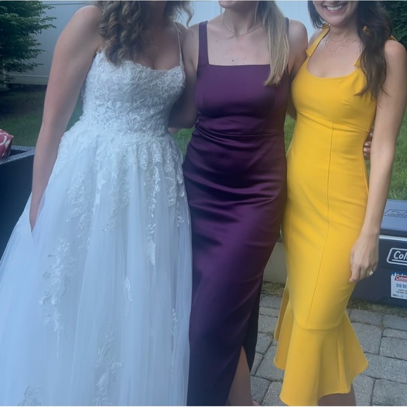 Abercrombie Sculpting Satin Midi Dress - Picture 5 of 8